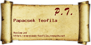 Papacsek Teofila névjegykártya